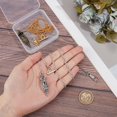 thumbnail image 3 of 2 Colors Pocket Watch Chain with Vintage Hollow Pendant Metal Vest Chain for Men Curb Link with T Bar and Lobster Clasps for Pocket Watch Birthday Gift, 3 of 5