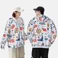 thumbnail image 6 of Balery Watercolor Nautical Men's Women's UPF 50+ Sun Protection Lightweight Hoodie Performance Long Sleeve Shirt for Fishing Running-Large, 6 of 9