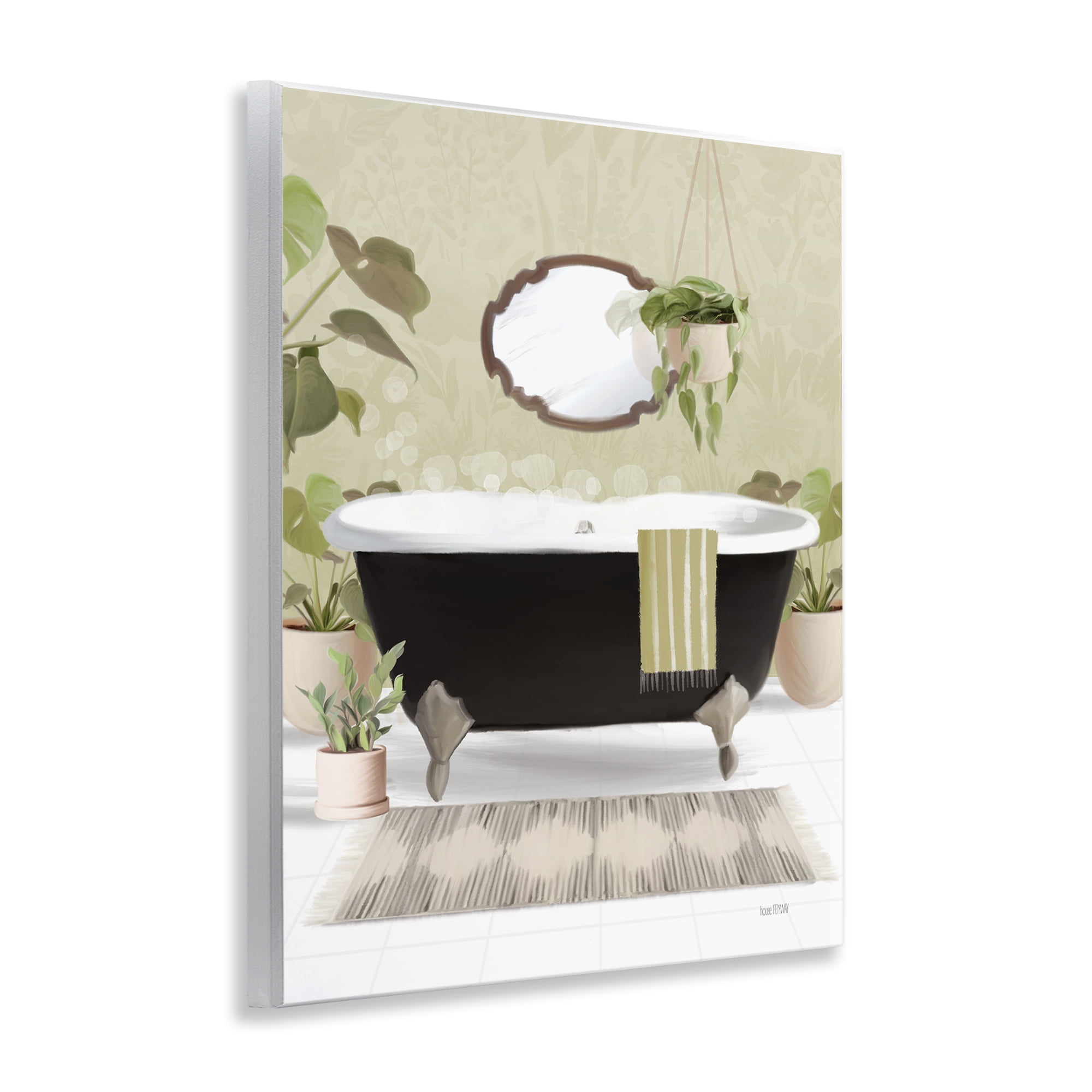Stupell Industries Relaxing Bathroom Tub Bath & Laundry Painting Unframed Art Print Wall Art, 11 x 14