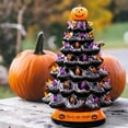 thumbnail image 2 of Halloween Tree Pumpkin Light LED Ceramic Desk Ornament, Battery Powered Tabletop Halloween Lighted Tree for Indoor Office Home, 2 of 6
