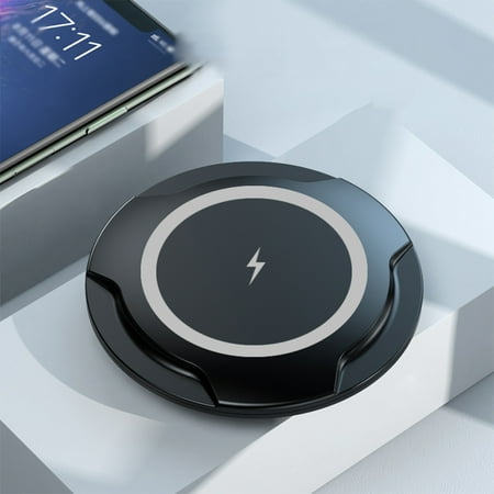 15W Smart Wireless Metal Charger | Flying Saucer Disc Design | Fast Charging Pad with LED Indicator | Compatible with iPhone & Android | Portable Car & Desktop Charging Station