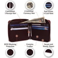 thumbnail image 2 of MAISON DE NOAH Mens Zip Wallets | Zip Up Leather Bifold Wallet with RFID Blocking - Burgundy, 2 of 6