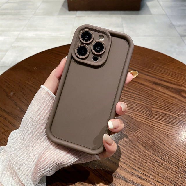 Earth Tones Color Case For iPhone 15 14 13 11 12 Pro Max X XR XS Max 6 S 7 8 Plus Shockproof Lens Protection Soft Silicone Cover