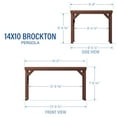 thumbnail image 3 of Backyard Discovery Brockton 14'x10' Modern Cedar Wood Outdoor Patio Pergola Kit, PowerPort, 3 of 8