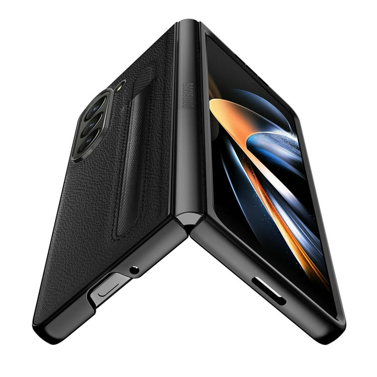 Fr Samsung Galaxy Z Fold 5 4 3 5G Luxury Leather Holder Hinge Case