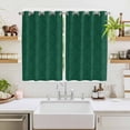 thumbnail image 2 of Dark Green Plaid Kitchen Curtains 72 Inch Length, Country Vintage Abstract Striped Lattice Grommet Top Bedroom Living Room Curtains, Light Filtering Cafe Curtain Drapes 2 Panels Set 104''x72'', 2 of 9