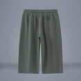 thumbnail image 6 of Long Shorts for Men Summer Casual with Pockets M-5X Capris Elastic Waisted Drawstring Sweat Short Pant (M, Army Green), 6 of 6
