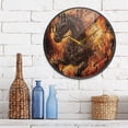 thumbnail image 3 of WOBOGO Fiery Warrior Horse Acrylic Wall Clock Battery Operated 11.9in Silent No Tick Bedroom Living Room Office Classroom Decoration, 3 of 10