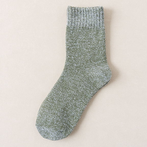 VONCOS Soft Stretchy Womens Crew Socks, Green Marled Everyday Casual Socks with Seamless Toe & Reinforced Heel, One Size Fits Shoe 5-9,Size Free Size