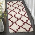 thumbnail image 3 of SAFAVIEH Dallas Logan Geometric Shag Runner Rug, Ivory/Red, 2'3" x 10', 3 of 7