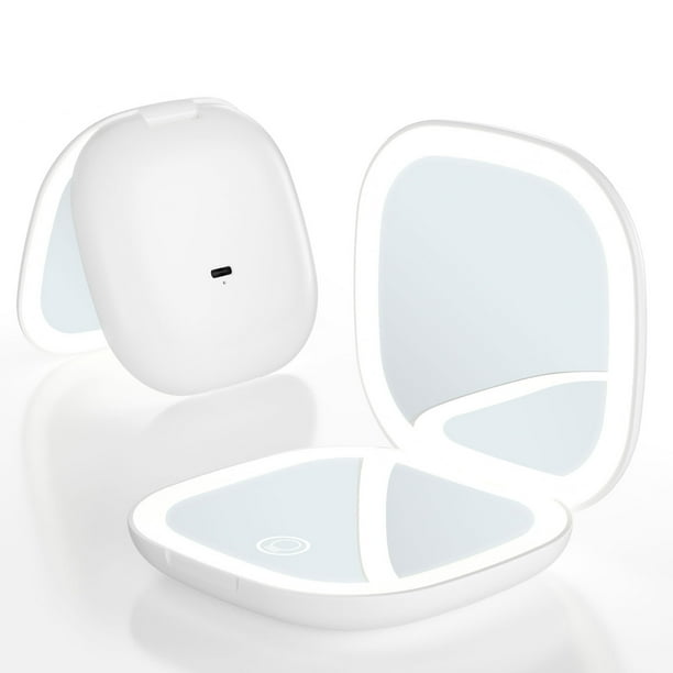 Espejo de maquillaje portátil, espejo luminoso, regalo práctico, espejo de maquillaje led con luz