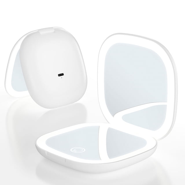 Espejo de maquillaje portátil, espejo luminoso, regalo práctico, espejo de maquillaje led con luz