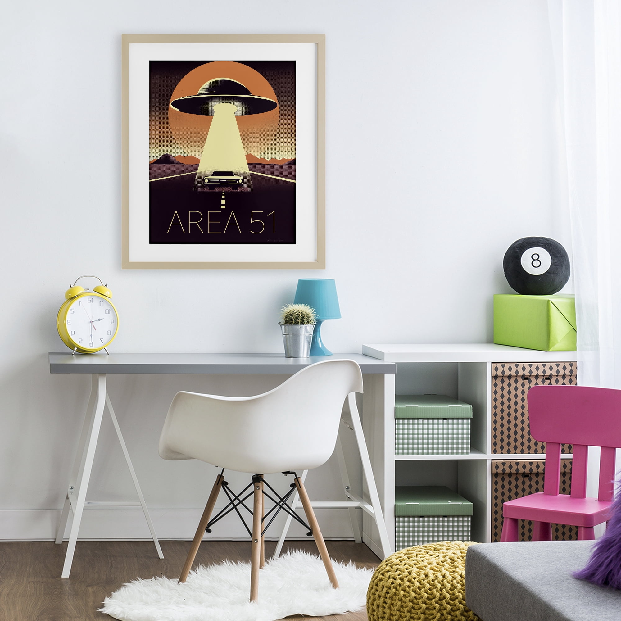 Stupell Industries Abduction On The Road Birch Framed Print Under Glass, design by Omar Escalante