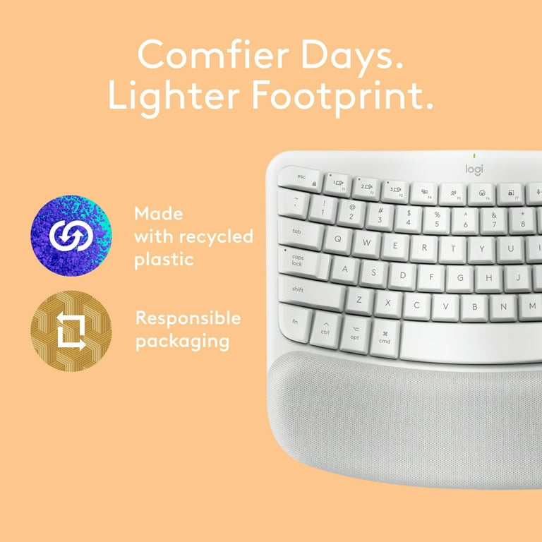 Logitech Wave Keys for Mac, Wireless Ergonomic Keyboard with