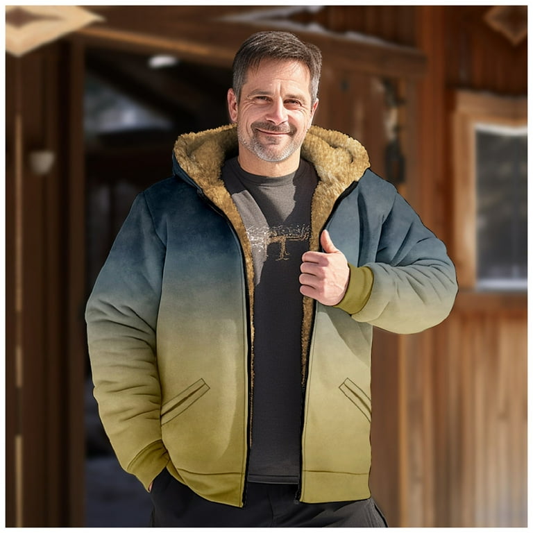 Men S Hooded Gradually Changing Sweater Men Full Zip Bad Lands Jacket Light Mens Jackets Jacket 5x Mens Zip Jacket with Hood Warbler Jacket Warm Weather Jacket Men Coat Men Field Label Lit