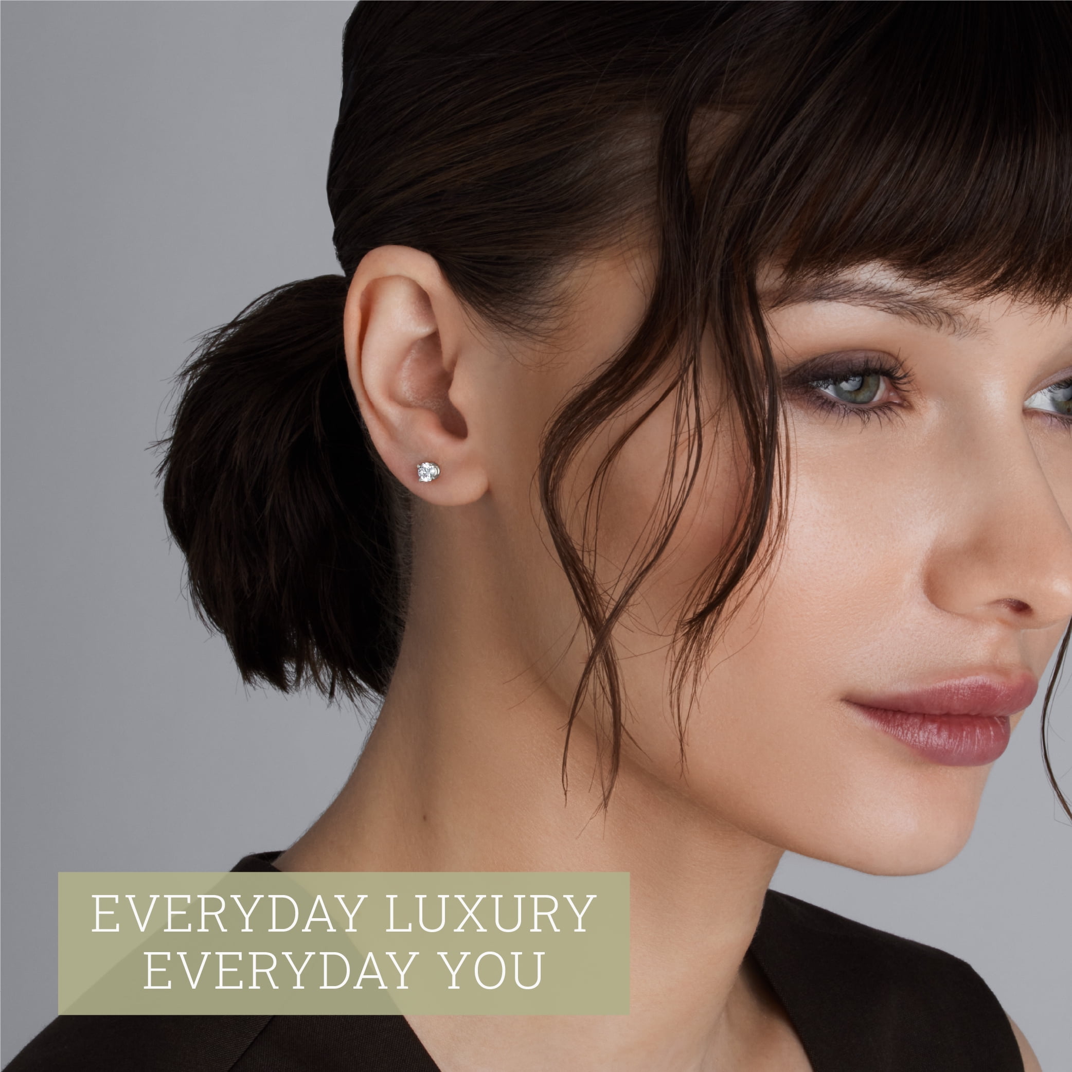 Gilded 1/2 Carat Total Weight Lab-Grown Diamond Stud Earrings for Women| 925 Sterling Silver Studs | Hypoallergenic Fine Jewelry | 4-Prong Basket, Push Back Nut | SI1 Clarity, F Color, Round Cut