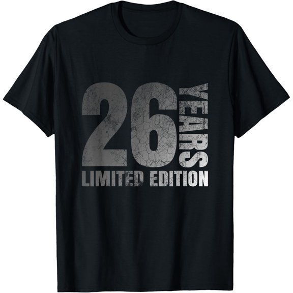 26 years old men gift 26 birthday gift for women T-ShirtMen and women, Black T-shirt, size: Extra large