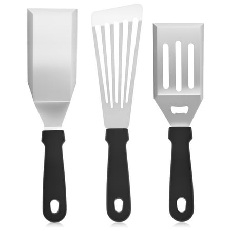 

3Pcs Stainless Steel Fried Fish Spatulas for Kitchen Use Heat Resistant Desserts Spatulas Incisive Edge Serving Spatulas With Rubber Plastic Handle for Barbecue