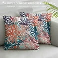 thumbnail image 3 of ONETECH Flower Burst Petals Floral Pattern Navy Coral Mint Gray Decorative Throw Pillow Covers Square  Pillowcases for Bedroom Sofa and Car, 3 of 5