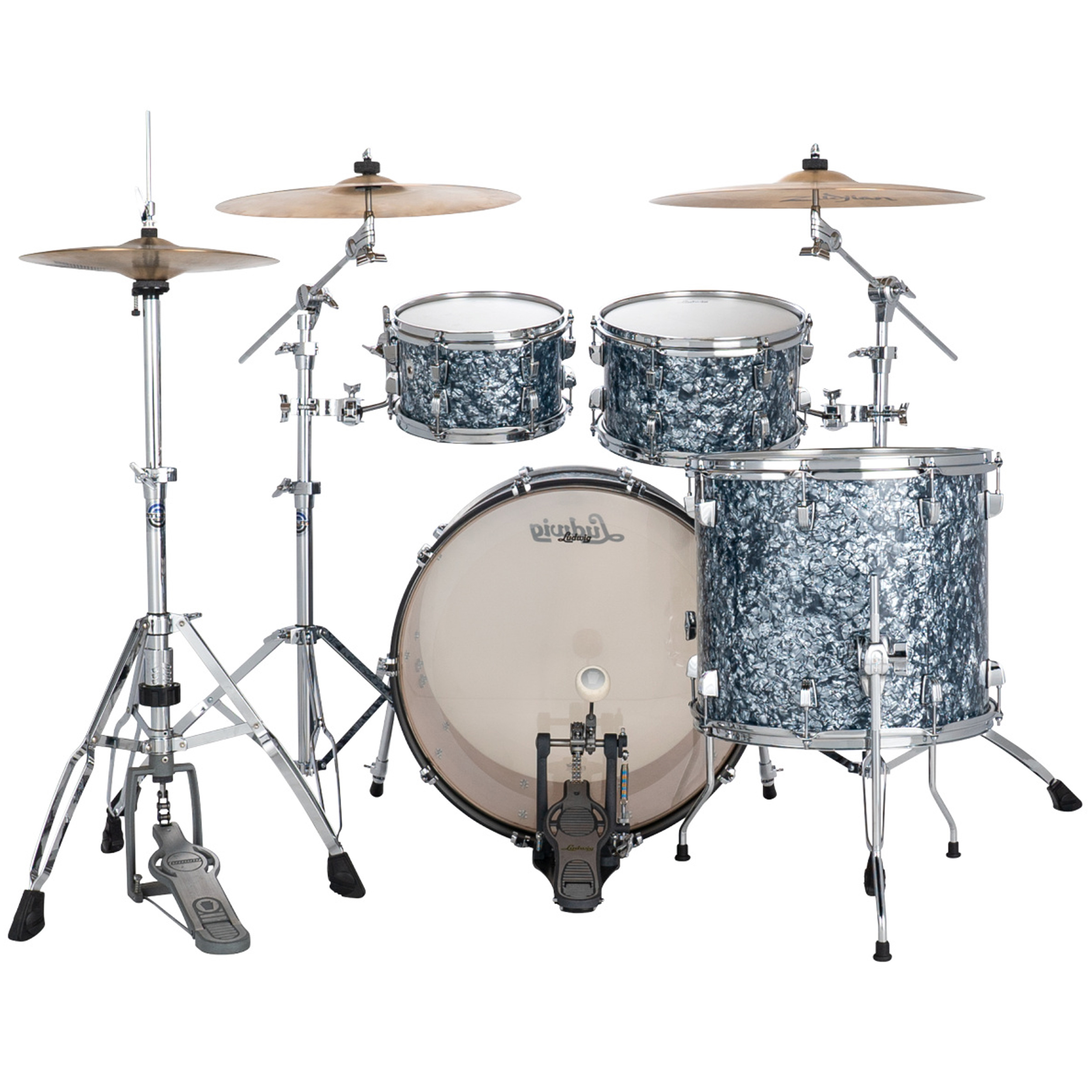 Ludwig NeuSonic 4-Piece Rapid Mod Shell Pack With 22" Bass Drum Satin Blue Pearl