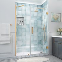 Aston Sdr965ez-543080 Belmore Xl 80" High X 54" Wide Hinged Frameless Shower Door - Gold