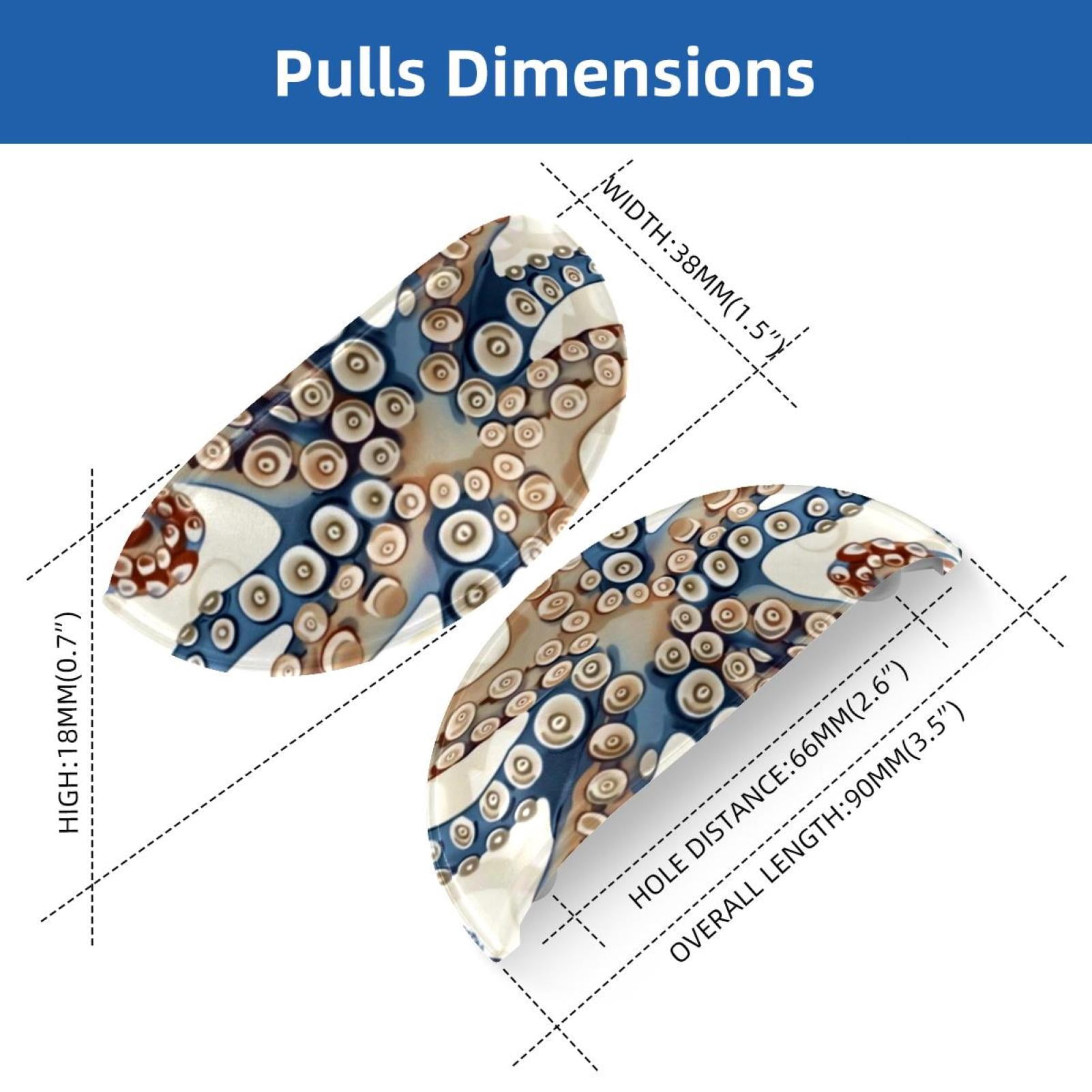 PhooArto 6 Pcs Cup Drawer Pulls, Octopus Feet Sea Pattern Shell Shape Handles Cabinet Knobs for Dresser Cupboard Closet Wardrobe with Screws