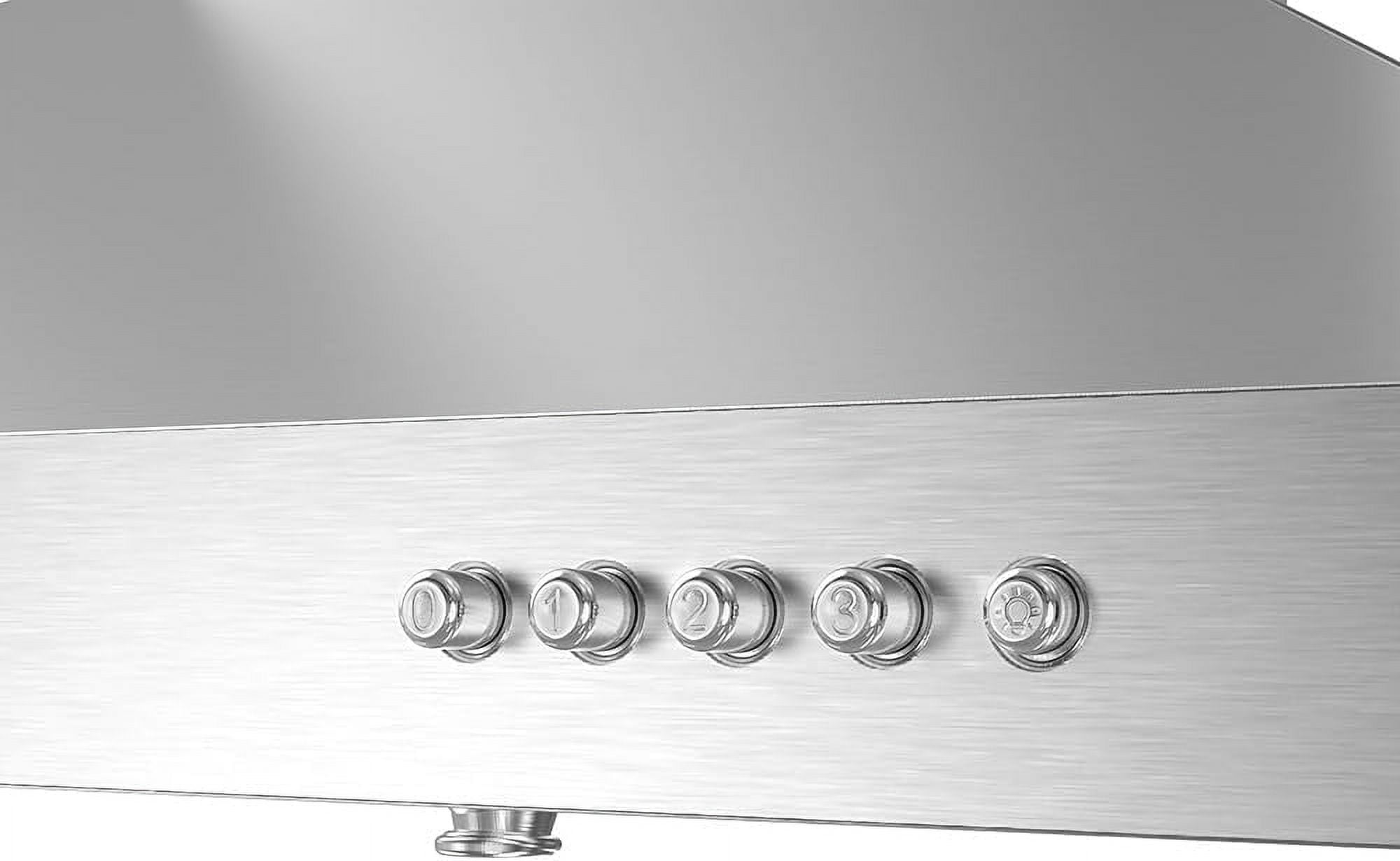 Streamline 36 in. Vicolo Ductless Wall Mount Range Hood in Brushed Stainless Steel with Baffle Filters, Push Button Control, LED Light