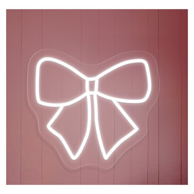 Letrero De Neón Con Lazo Rosa Para Habitación Niñas, Decoración Para Dormitorio, Tienda Juegos Y Mascotas, Fiesta Cumpleaños 42cm