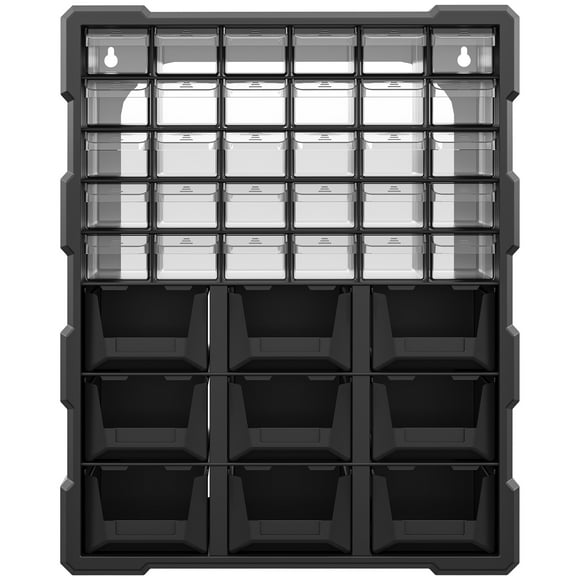 DURHAND 39 Drawer Plastic Parts Storage Hardware and Craft Cabinet Black