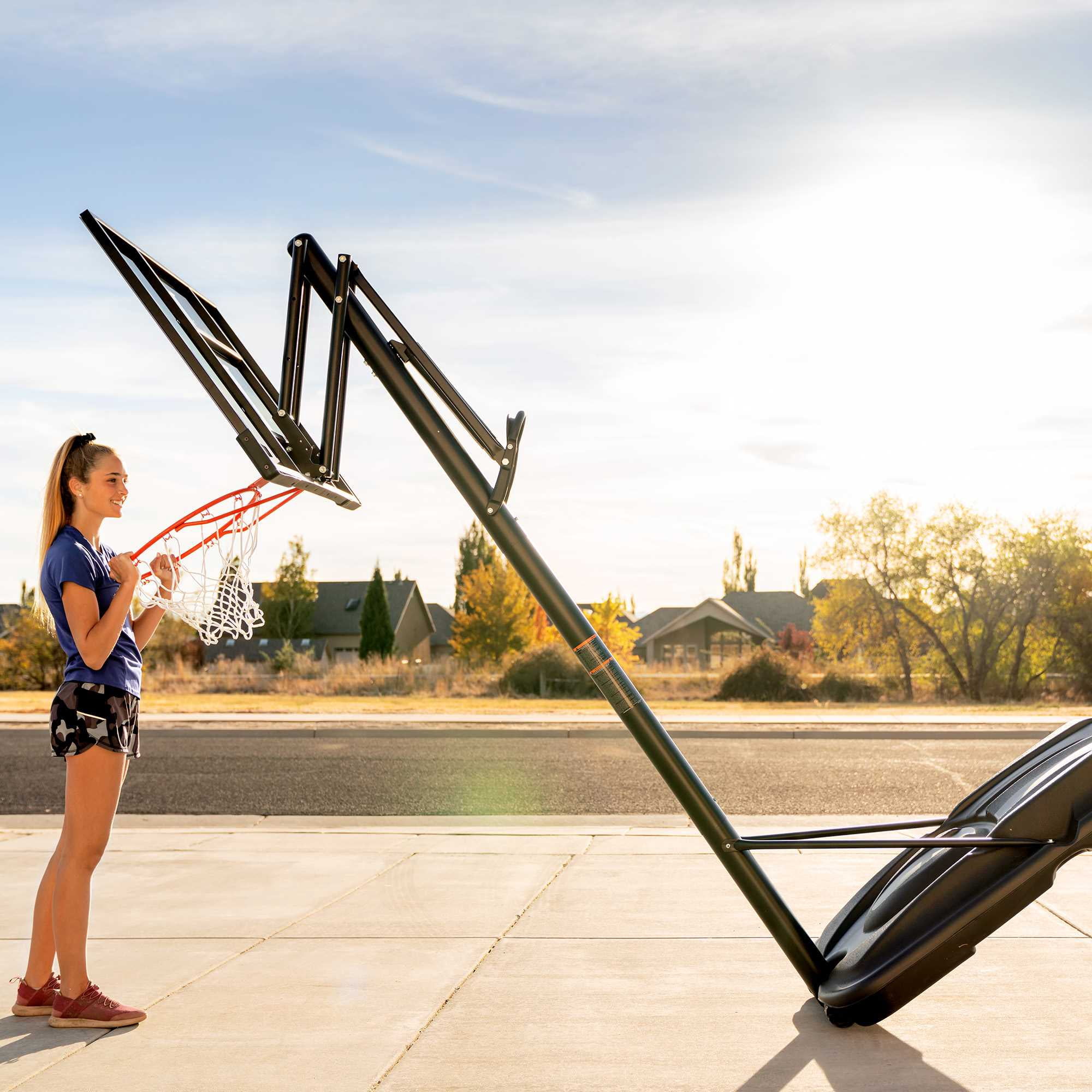 Lifetime 7.5ft-10ft Adjustable Height 52" Shatterproof Outdoor Portable Basketball System (90228)