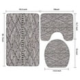 thumbnail image 3 of Black Geometric Diamond Striped Pattern Bathroom Rugs Sets 3 Piece,Toilet Cover Set,Absorbent Non Slip Bathroom Mats Sets with U-Shaped Contour Rug Toilet Rug Set, 3 of 5