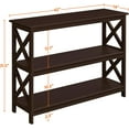 thumbnail image 3 of YEXJ 3 Tier Console & Sofa Table with Storage, Narrow Long Entryway Table for Small Space, Espresso Bookshelf, Living Room Accent Furniture, 3 of 9