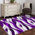 thumbnail image 3 of Purple White Moire Area Rug 4x6 FT, Non Slip Kids Room Carpet, Modern Abstract Art Washable Soft Floor Carpet Non-Shedding Throw Rug for Dorm Kitchen Study Room Home Office Bedside, 3 of 9