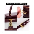 thumbnail image 4 of Deago Women's Small Square Box Crossbody Bag Mini Top Handle Tote Shoulder Bag Pouch PU Leather Satchel Purse Handbag with Adjustable Shoulder Strap (White and Brown), 4 of 8