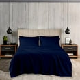 thumbnail image 2 of EGYLIN 600TC Soft Egyptian Cotton Sheet Set Soft and Breathable - 4 Piece Bed Sheet Navy Blue Solid Queen Size - 12" Deep Pocket, 2 of 5