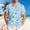 #045-Light Blue, variant on Handshe Men's Short Sleeve Button-Up Shirt with Lapel Collar and Seashell Starfish Print for Casual and Vacation Wear
