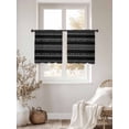 thumbnail image 3 of Black Boho Geometric Sheer Curtains 54 Inch Length 2 Panels for Living Room, Abstract Art Dots Striped Voile Kitchen Curtain Set, Luxury Privacy Drapes Window Treatment for Bedroom, 3 of 7