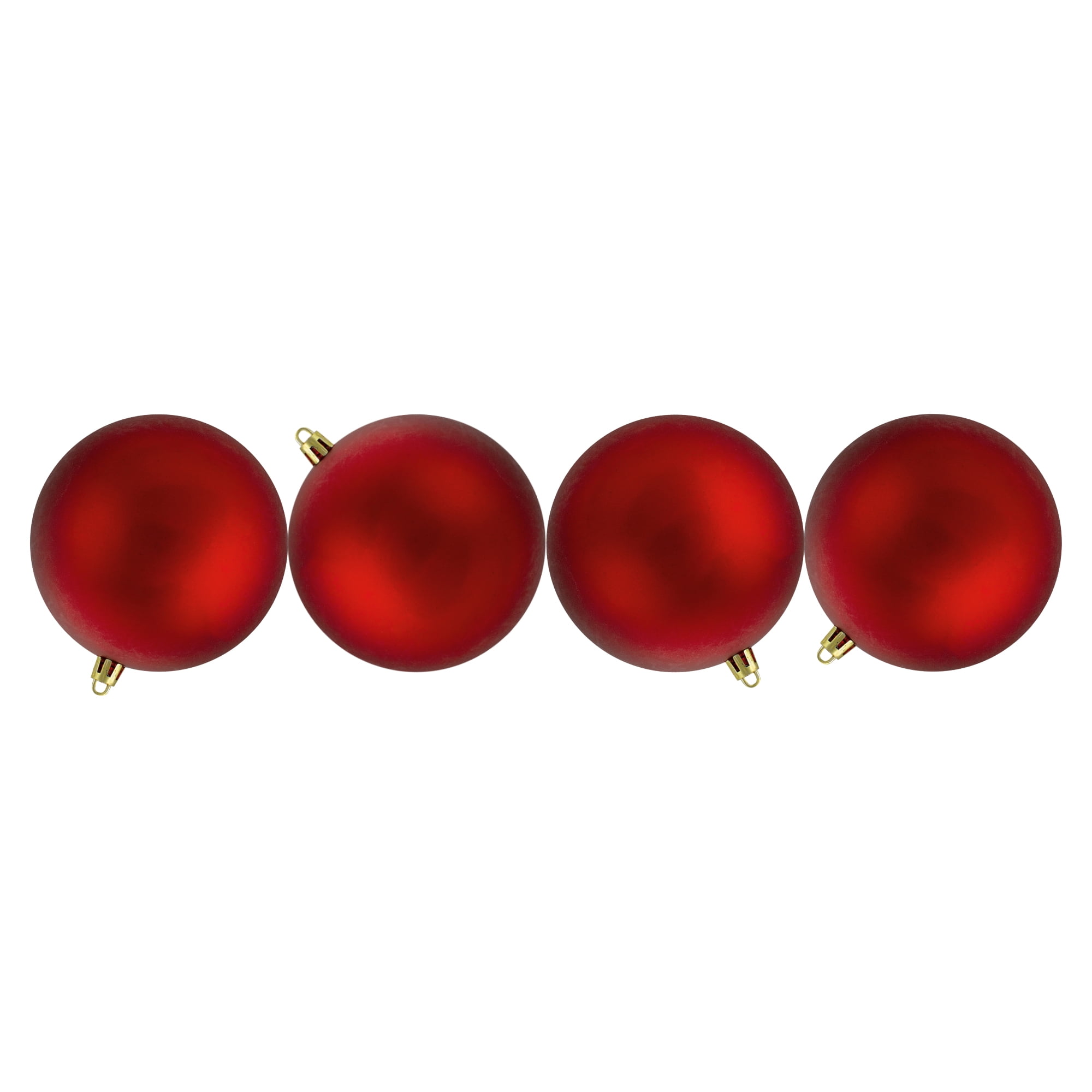 Northlight 12ct Shatterproof Matte Christmas Ball Ornament Set 4" - Red