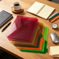 thumbnail image 7 of 8 Pack 3-Hole Dividers with Double Slant Pockets, Transparent Colored PP Plastic Index Separators, Reusable Write & Erase Tab File Dividers for 3-Ring Binders., 7 of 7