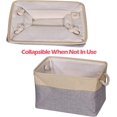 thumbnail image 5 of 5 Pack Large Storage Basket Bin Foldable Storage Cube Box Canvas Fabric Collapsible Organizer with Handles for Closet Home Office Clothes Shelf Nursery, Grey Beige, 5 of 15