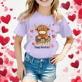 thumbnail image 2 of Angala Valentine's Day Children's Short Sleeve Top Printed T Shirt Casual Shirt Stlish Cute Girls Tops Tees Shirts 3-4 Years, 2 of 4