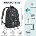 thumbnail image 5 of Bigfoot and Campfire Black Pattern Backpack for School, Cute School Bag with Adjustable Shoulder Straps and Padded Back, 16.9"x12.6"x5.9", 5 of 5