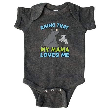

Inktastic Rhino That My Mama Loves Me with Cute Rhinos Gift Baby Boy or Baby Girl Bodysuit