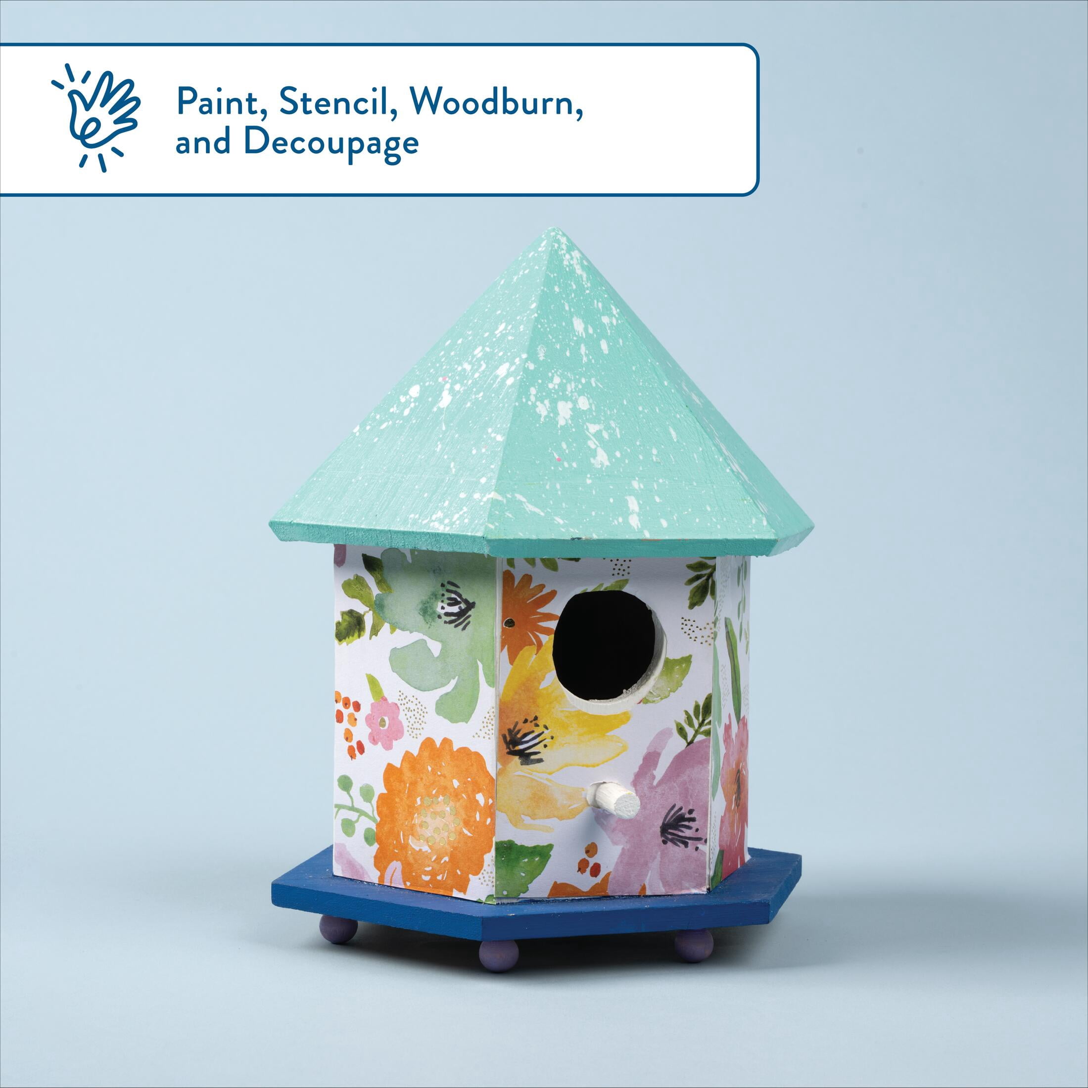 Hello Hobby Unpainted Gazebo Birdhouse, 6.75 x 9 x 5.75 Inches