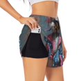 thumbnail image 1 of Balery Lady Duck Pantalones cortos deportivos para mujer con forro y dos bolsillos, elásticos, para entrenamiento, gimnasio, yoga-Small, 1 of 7