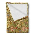 thumbnail image 2 of Paisley Soft Flannel Fleece Throw Blanket, Colorful Eastern Oriental Persian Inspired Pattern on Green Color Backdrop, Cozy Plush for Indoor and Outdoor Use, 50" x 70", Multicolor, by Ambesonne, 2 of 5