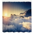 thumbnail image 2 of Ambesonne Mountain Shower Curtain, Climbing Above Clouds, 69"Wx70"L, Beige Navy, 2 of 4