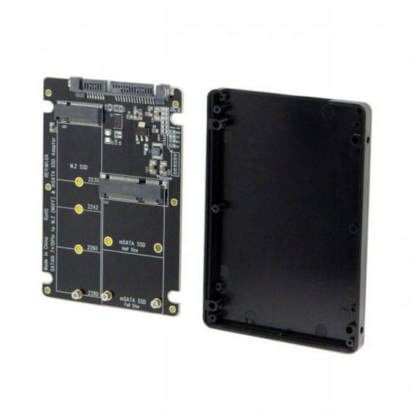 FVH 2 in 1 Combo M.2 NGFF B-key mSATA SSD to SATA 3.0 Adapter Converter Case Enclosure