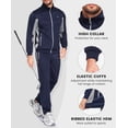 thumbnail image 5 of Little Donkey Andy Men's 2 Piece Full Zip Tracksuit Set, 4 Way Stretch Breathable Athletic Outfit with Reflective Details & Zipper Pockets, for Gym Running Outdoor, Navy Blue 3XL, 5 of 9