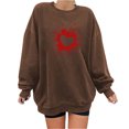 thumbnail image 1 of Mode Chandails à Capuchon pour Femmes 2023 Mode Automne Imprimé Blouse Ample à Manches Longues Col Rond Chandail Décontracté Tops Chandail en Molleton 50 % de Réduction Liquidation Costumes Halloween/noël, 1 of 3